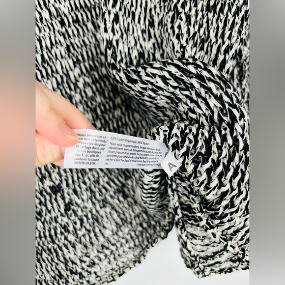 Eileen Fisher Black And White Half Sleeve Sweater - Picture 4 of 5